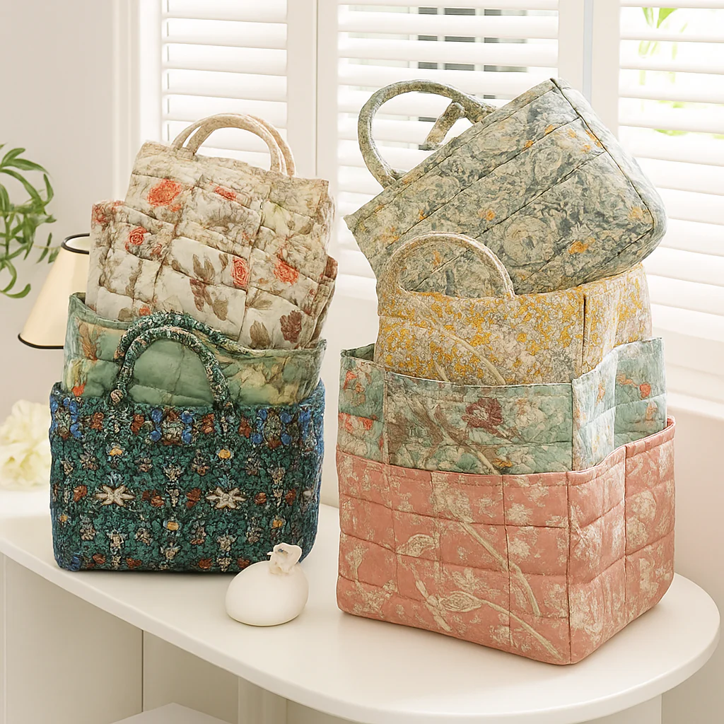 paniers de rangement en tissu grande capacité avec poignées pratiques - Image 2