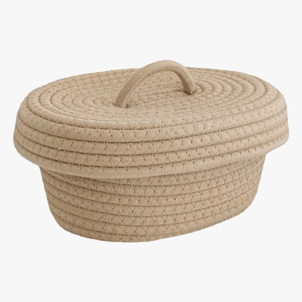 paniers ovales en corde de coton pour rangement et organisation - Image 5