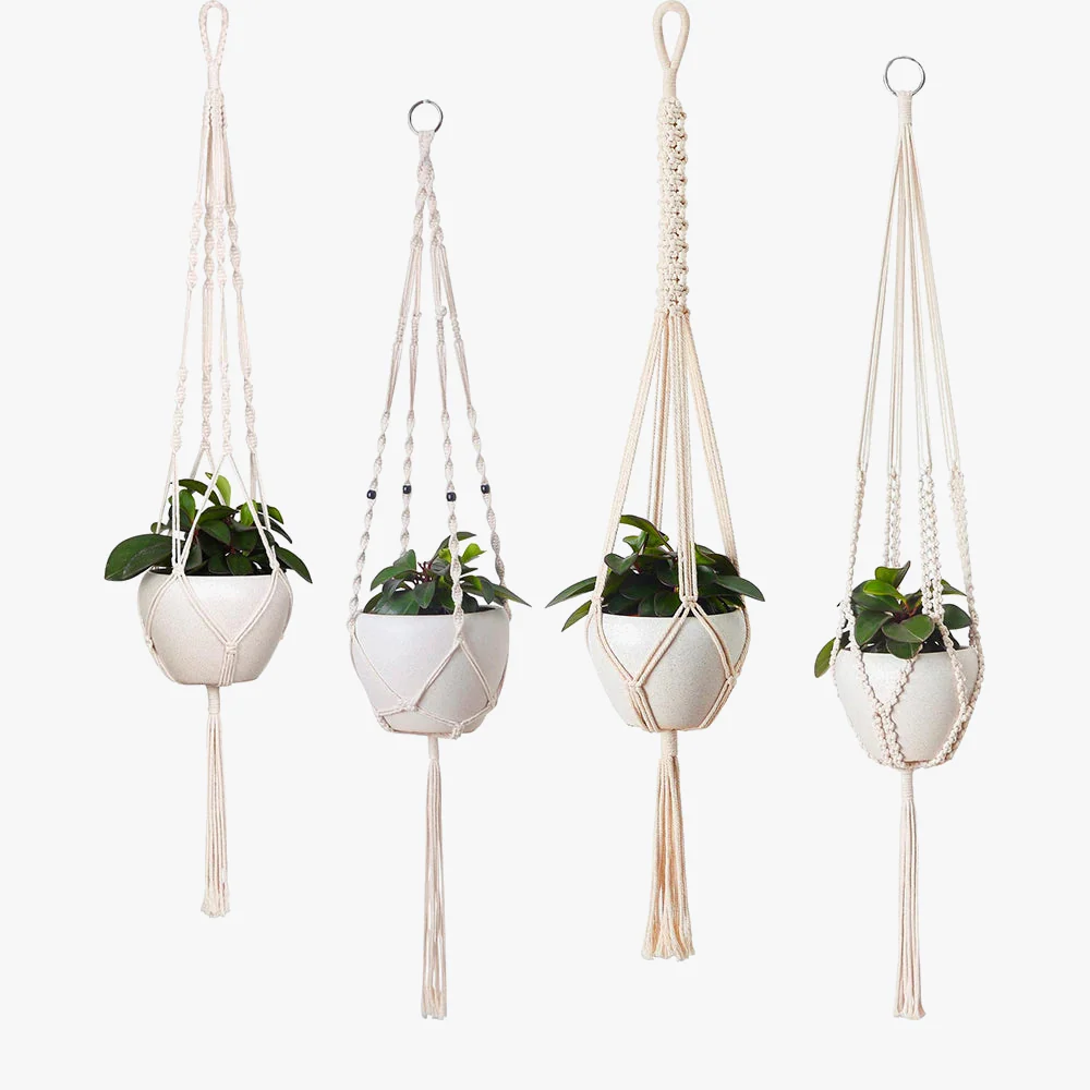 paniers suspendus en macramé pour plantes décoratives et jardinières - Image 2