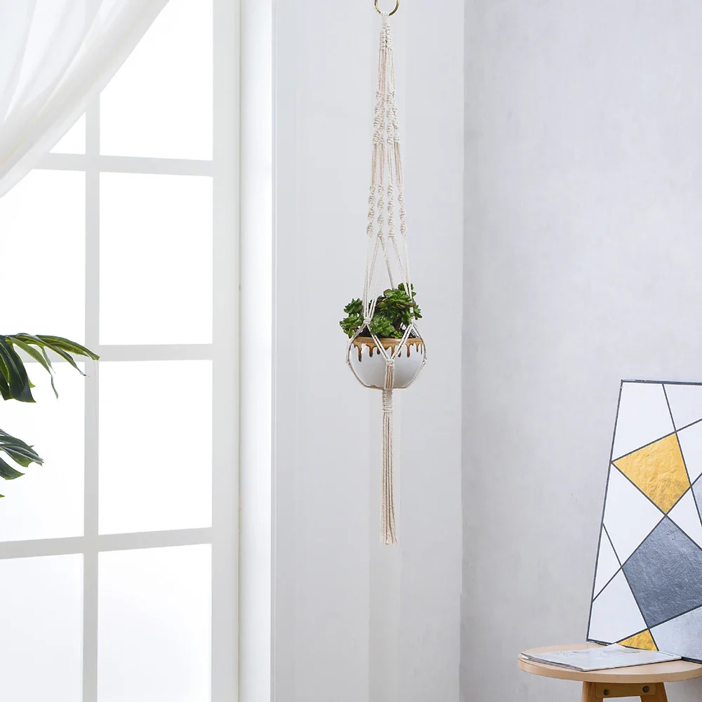 paniers suspendus en macramé pour plantes décoratives et jardinières - Image 9