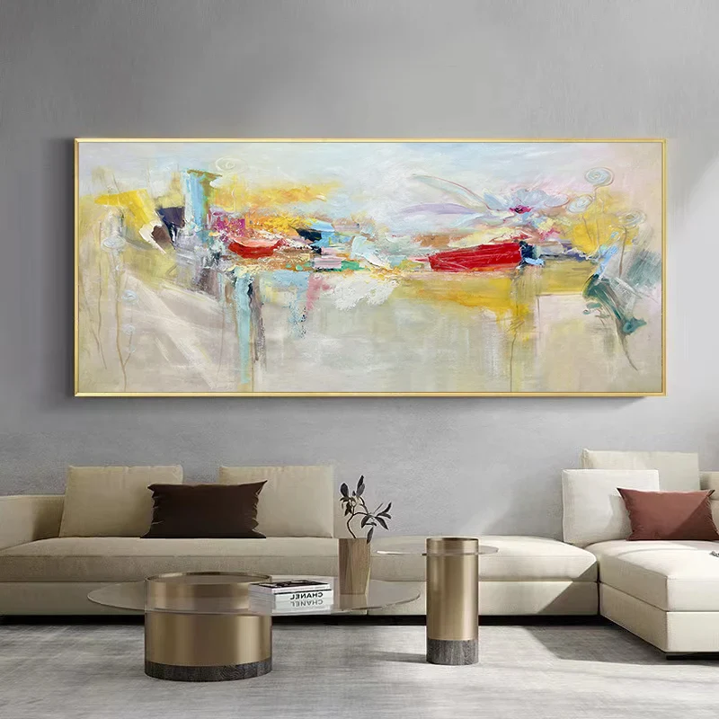 Tableau peinture abstraite personnalisée décorative peinte à la main sur toile - Image 4