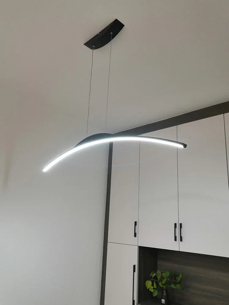 Pendant Lamps Italian Minimal Modern Studio Lamparas One Word Long Lights Restaurant Bar Ceiling Chandeliers Lustre De Salon - Image 5