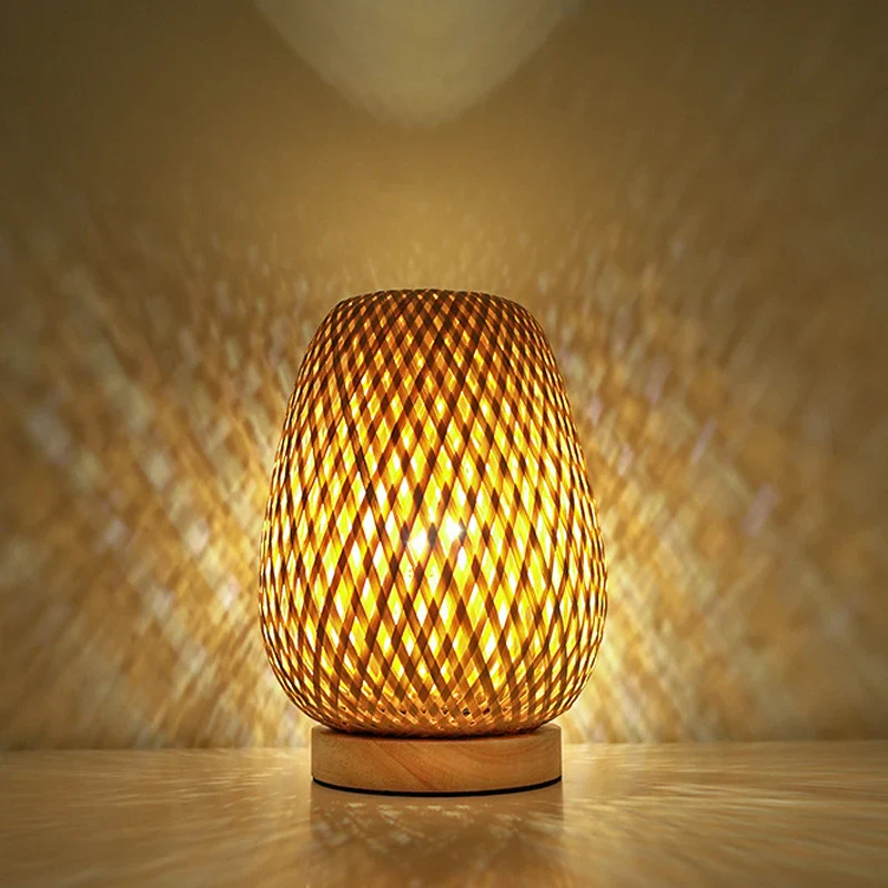 Petite lampe de Table en rotin à intensité variable - Image 5