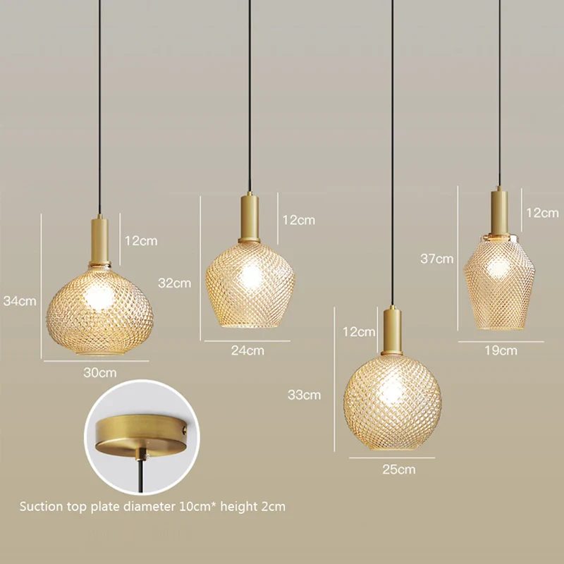 Pineapple Glass Pendant Light LED Retro Hanging Lamps For Hall Facility Study Balcony Bar Restaurant Indoor Decoration Fixtures - Image 6