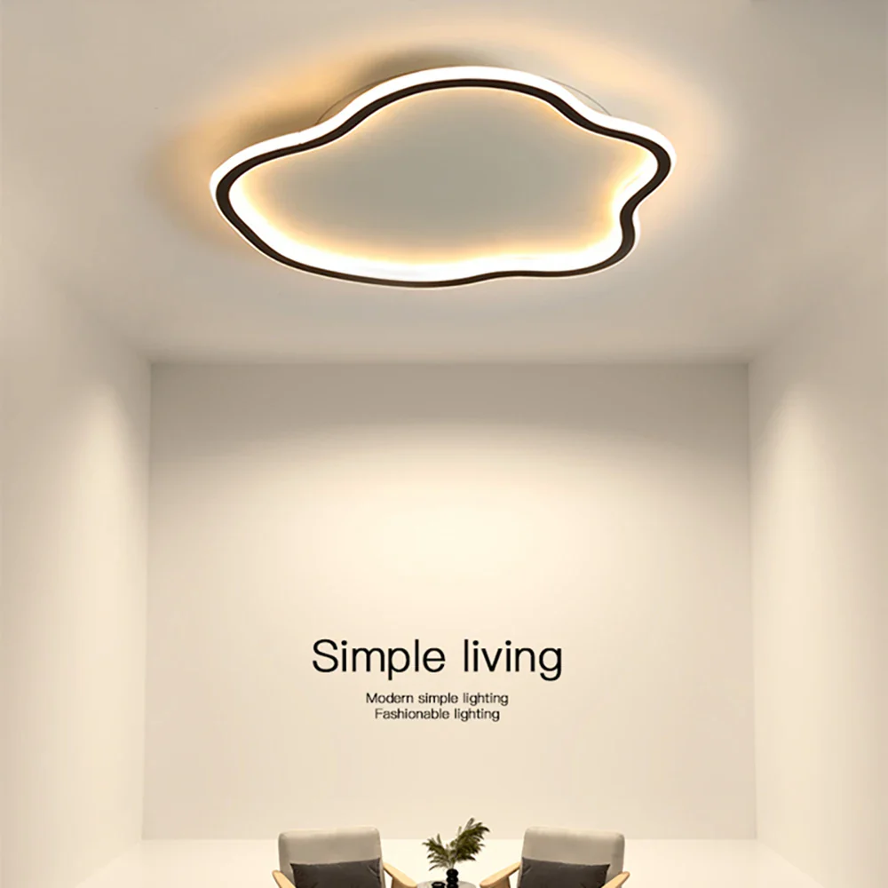 Plafond moderne à LEDs lampes lustre modélisation créative plafonnier salon chambre simple rond décor à la maison éclairage intérieur - Image 3