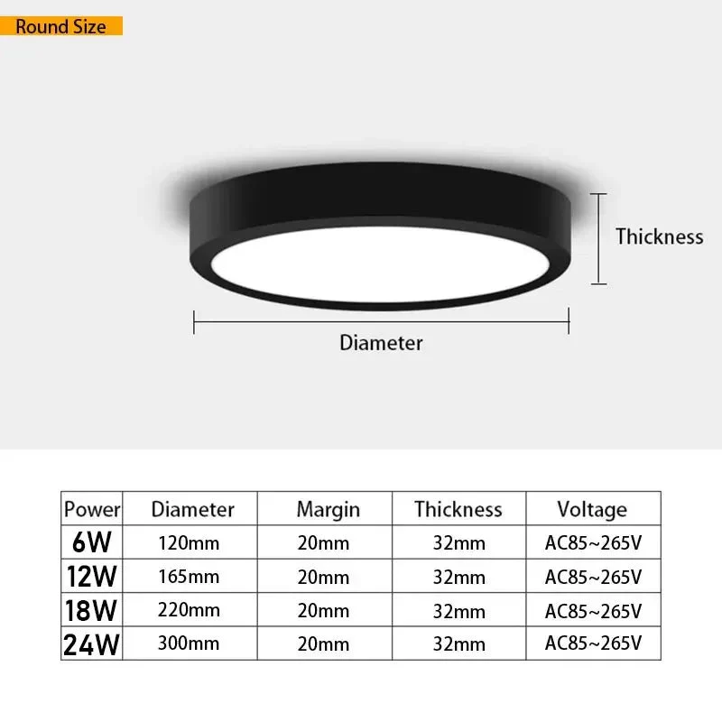 plafonnier à panneau led rond et carré pour décoration intérieure - Image 5
