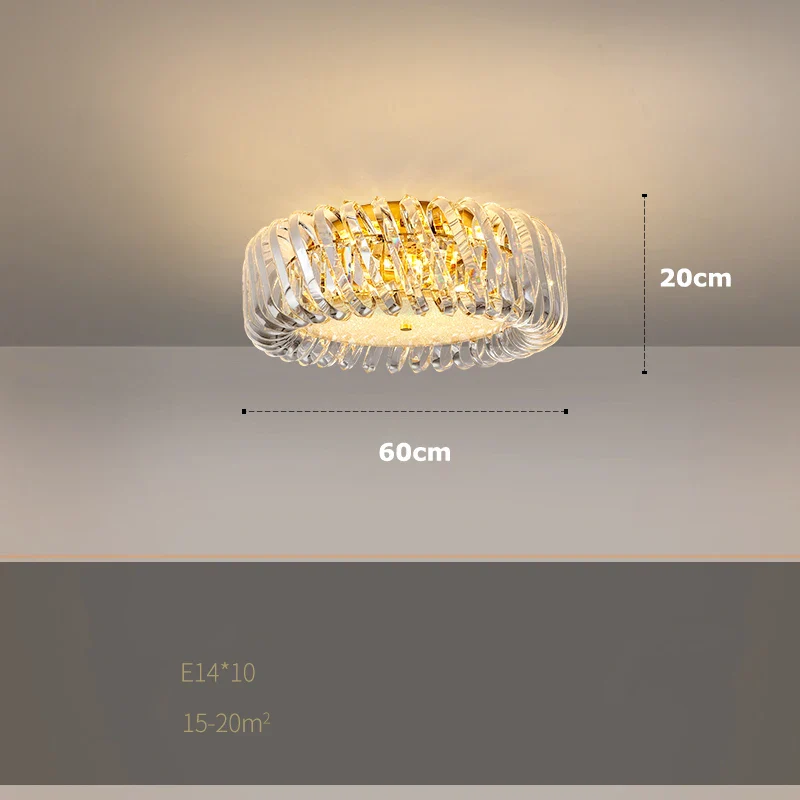 plafonnier artistique rond à intensité variable en cristal - Image 12