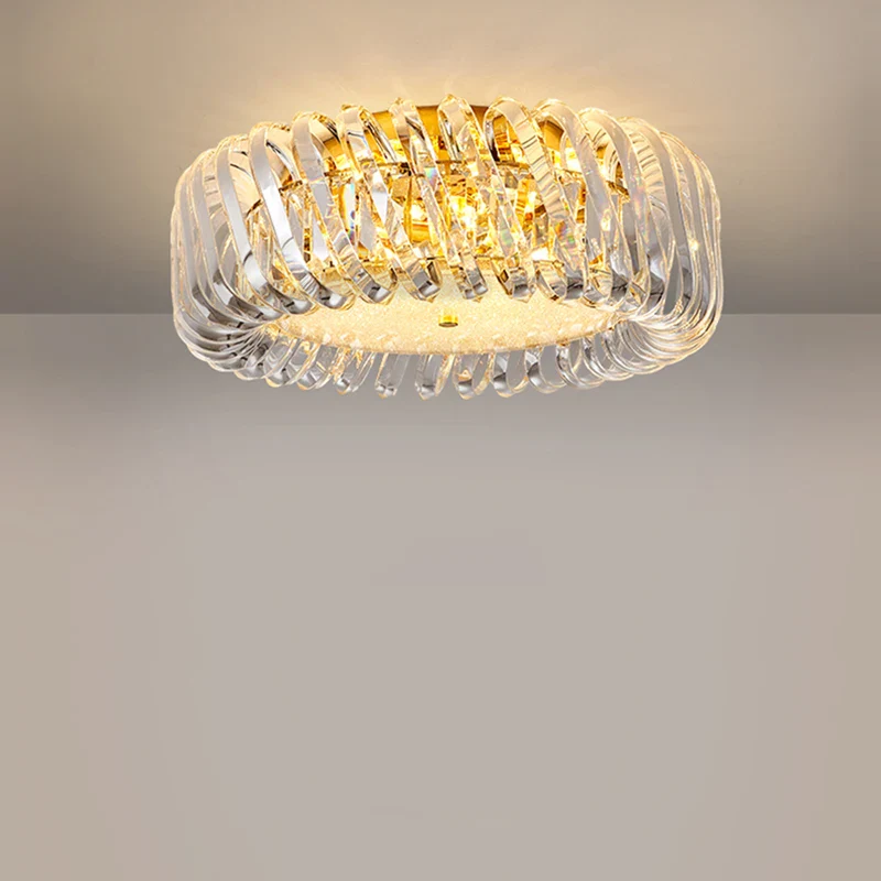 plafonnier artistique rond à intensité variable en cristal - Image 3