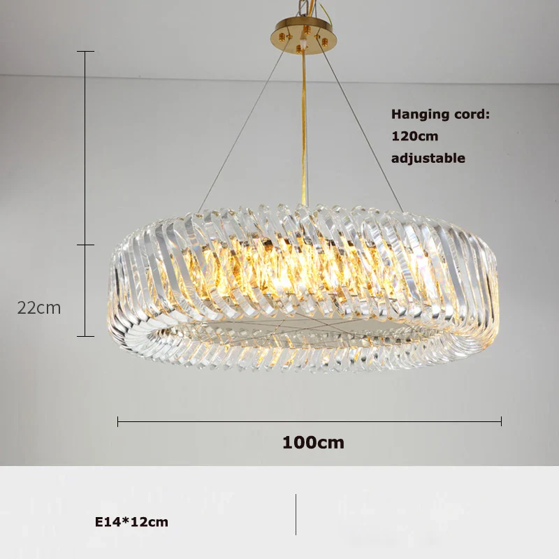 plafonnier artistique rond à intensité variable en cristal - Image 9