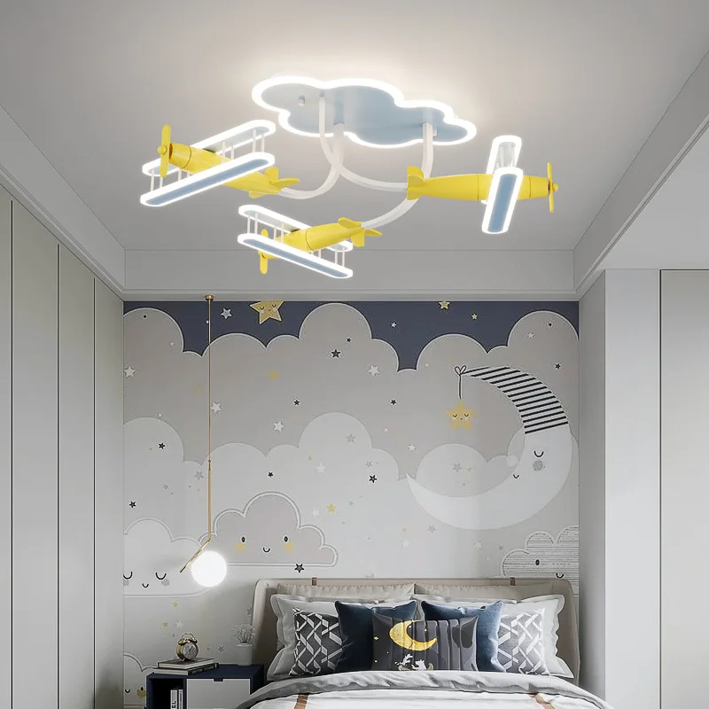 plafonnier avion en bois pour chambre d'enfant moderne et chaleureux - Image 4