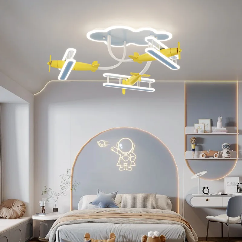 plafonnier avion en bois pour chambre d'enfant moderne et chaleureux - Image 5