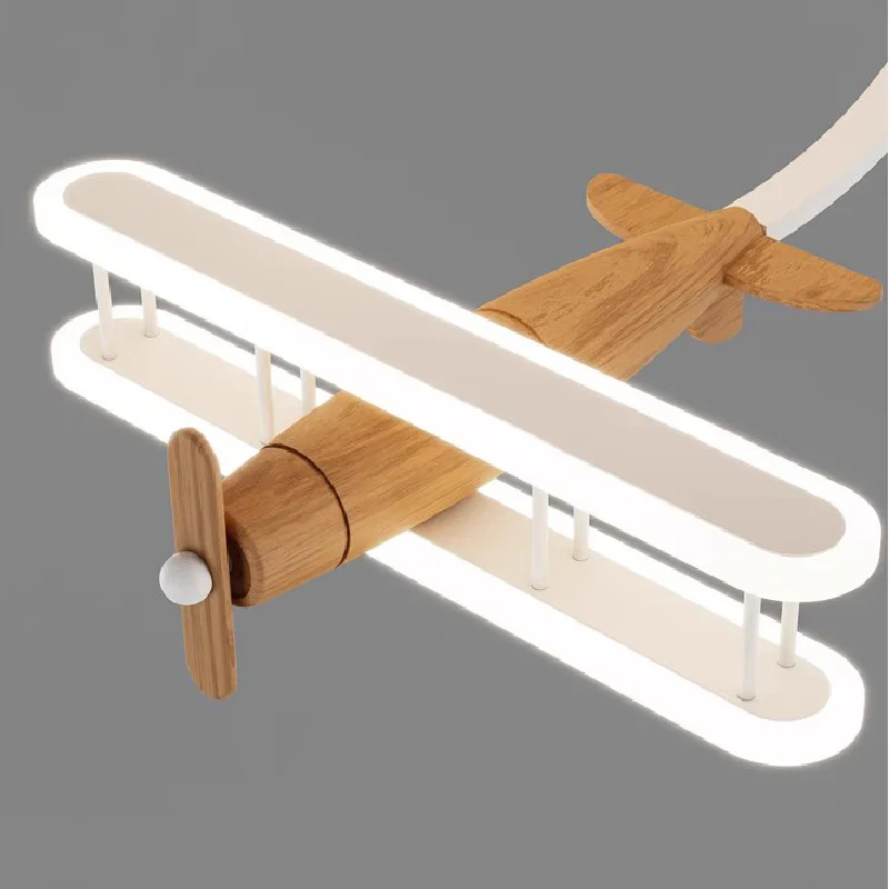 plafonnier avion en bois pour chambre d'enfant moderne et chaleureux - Image 6