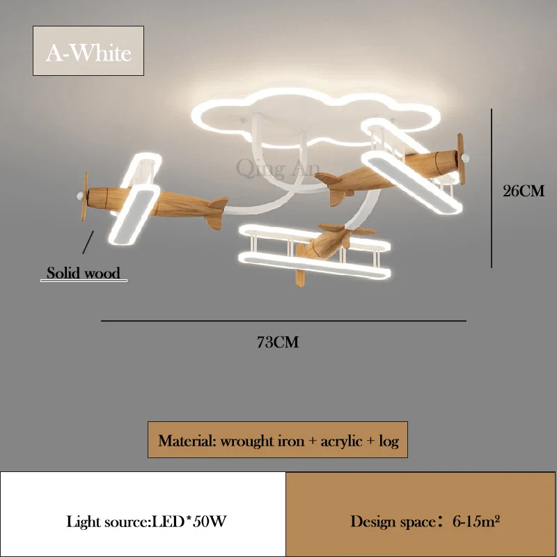 plafonnier avion en bois pour chambre d'enfant moderne et chaleureux - Image 8