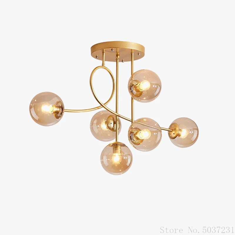 plafonnier boule de verre créatif et élégant pour intérieur - Image 5