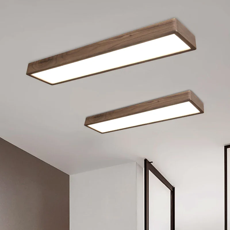 plafonnier carré à led moderne en bois pour intérieur - Image 2