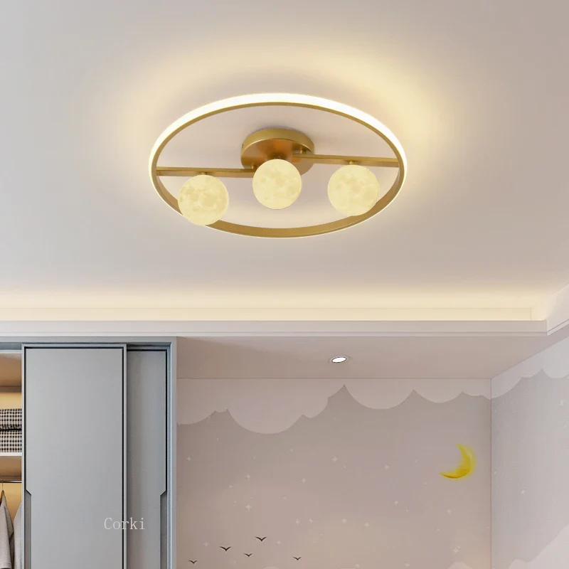 plafonnier design en métal noir doré boule blanche pour intérieur moderne - Image 5