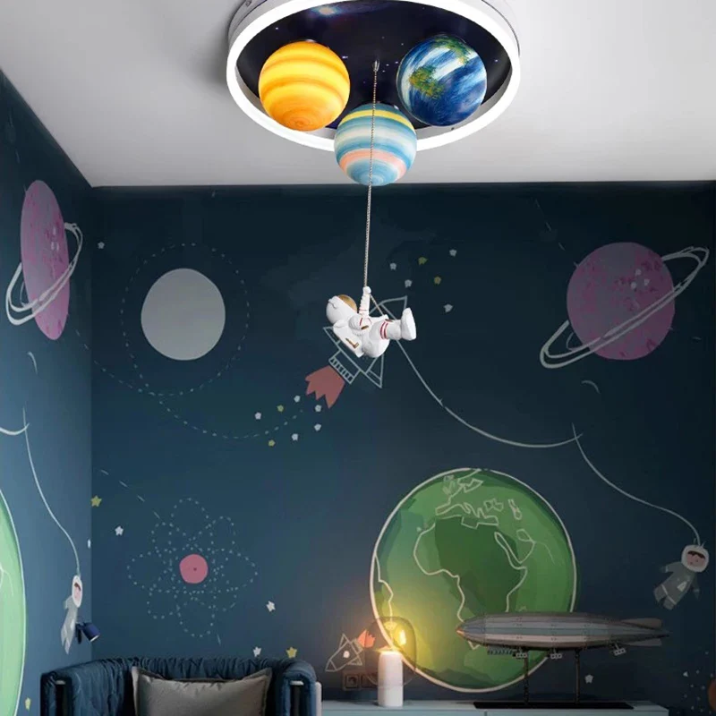 plafonnier dessin animé montgolfière petit ours éclairage enfant - Image 2