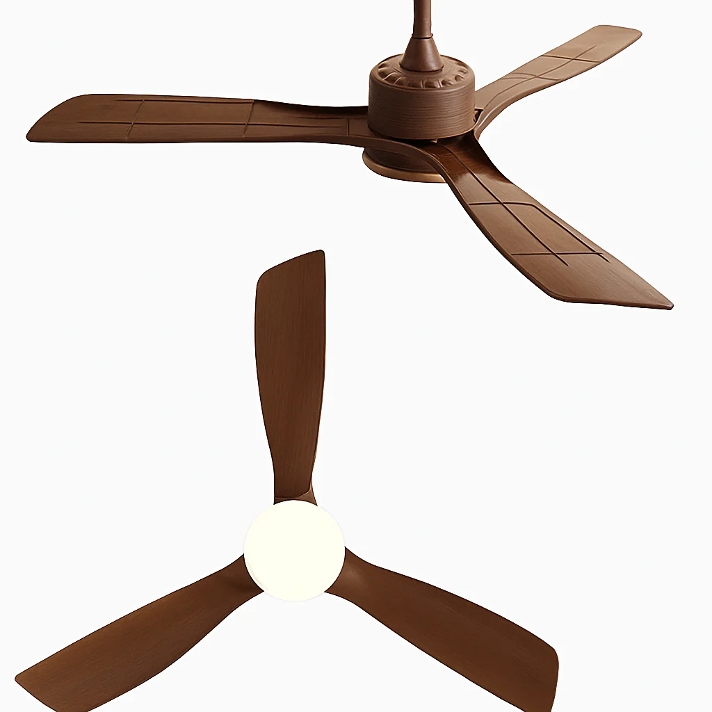 plafonnier en bois avec ventilateur télécommande et lumière intégrée - Image 10