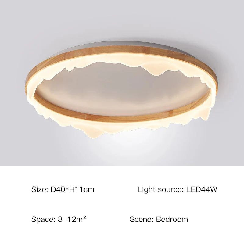 plafonnier en bois intelligent avec anneaux à led moderne - Image 10