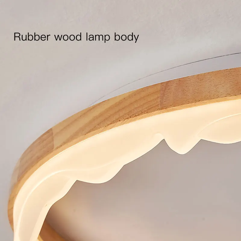 plafonnier en bois intelligent avec anneaux à led moderne - Image 5