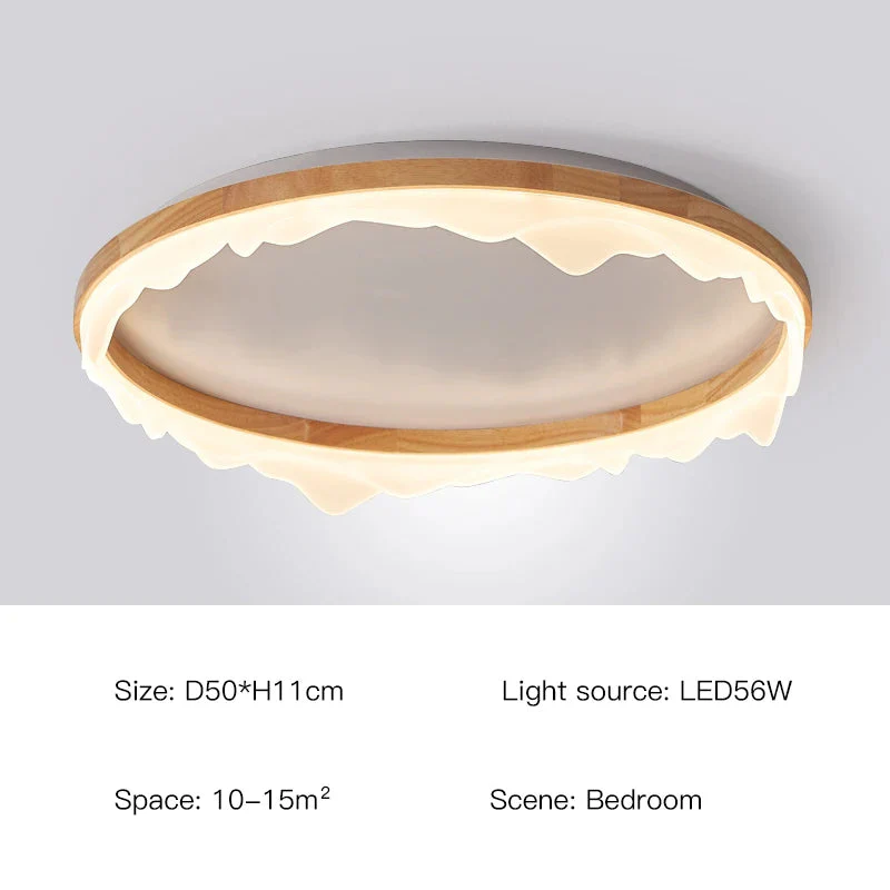 plafonnier en bois intelligent avec anneaux à led moderne - Image 9