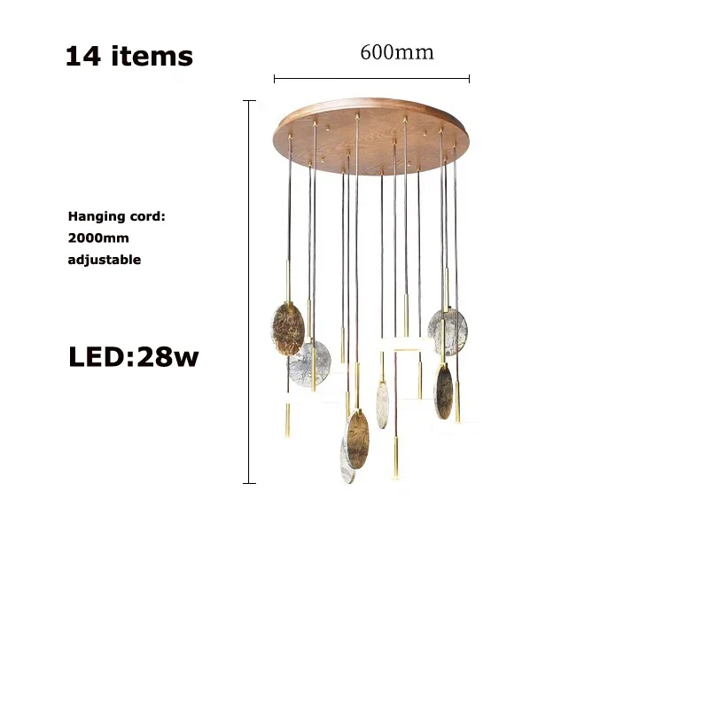 plafonnier en marbre et bois design moderne pour éclairage élégant - Image 11