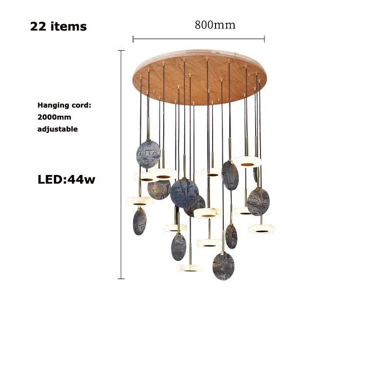 plafonnier en marbre et bois suspension modernes et élégantes - Image 11