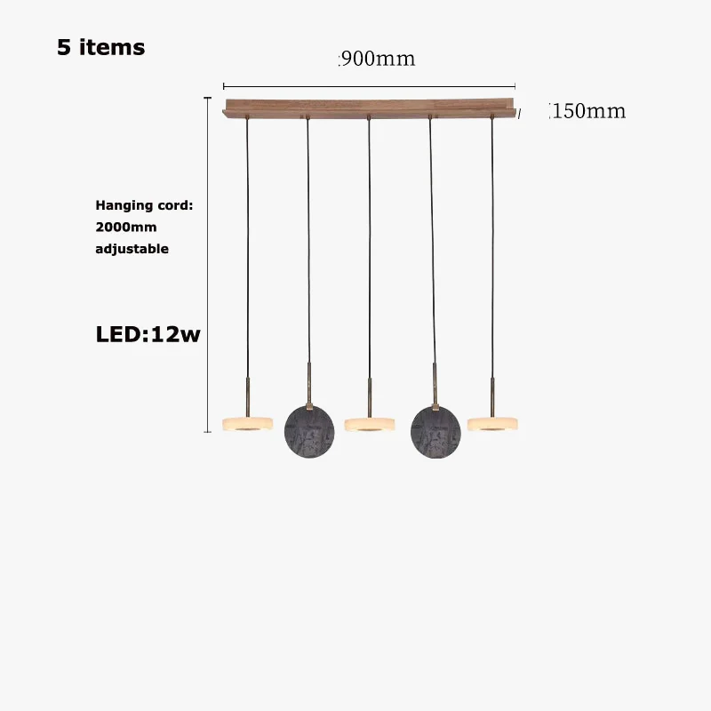 plafonnier en marbre et bois suspension modernes et élégantes - Image 9