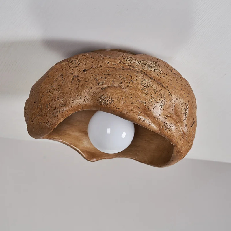 plafonnier en résine wabi-sabi style japonais lumineux et silencieux - Image 3