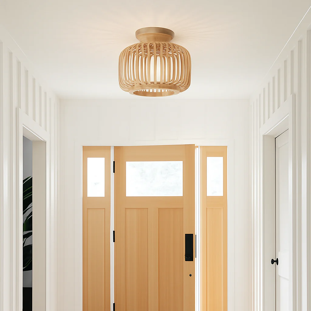 plafonnier en rotin et osier pour une décoration naturelle - Image 2