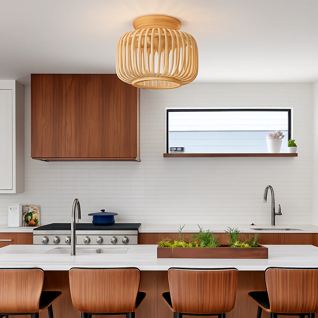 plafonnier en rotin et osier pour une décoration naturelle - Image 3