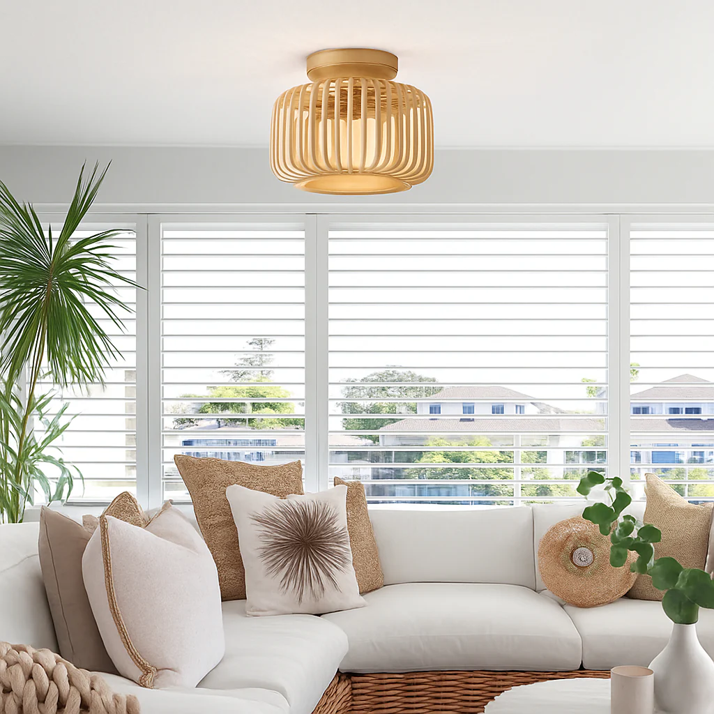 plafonnier en rotin et osier pour une décoration naturelle - Image 5