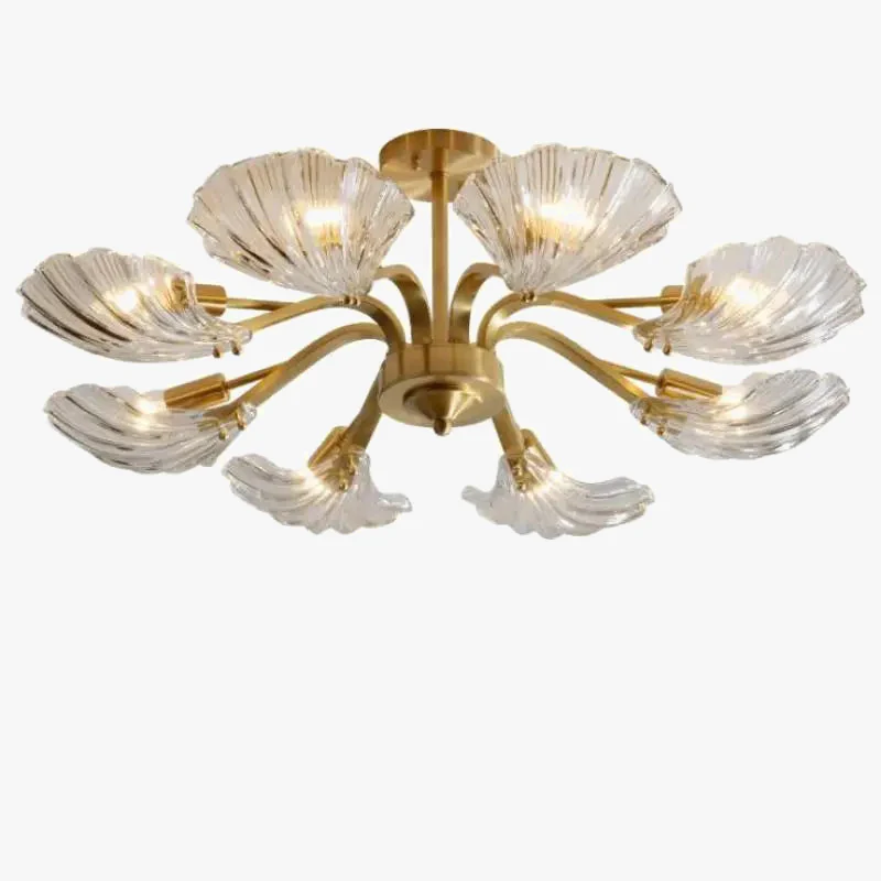 plafonnier en verre antique coquille cuivre lumière moderne design élégant - Image 2
