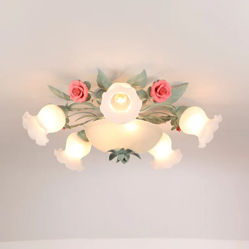 plafonnier en verre rose pour un éclairage romantique et décoratif - Image 3