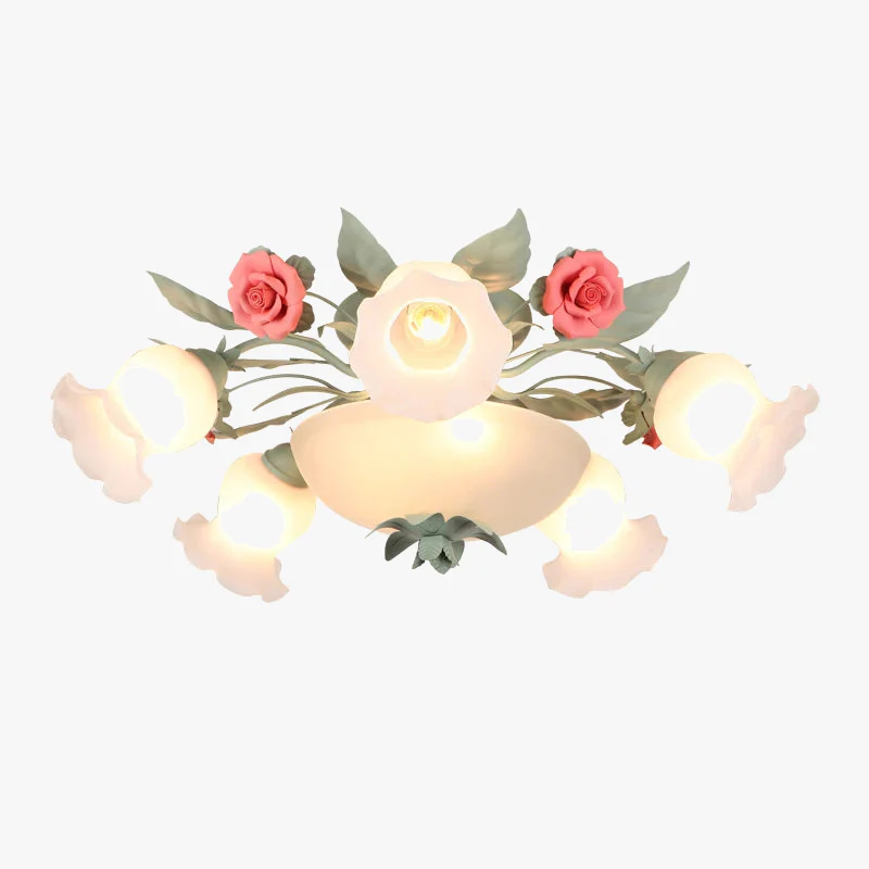 plafonnier en verre rose pour un éclairage romantique et décoratif - Image 5