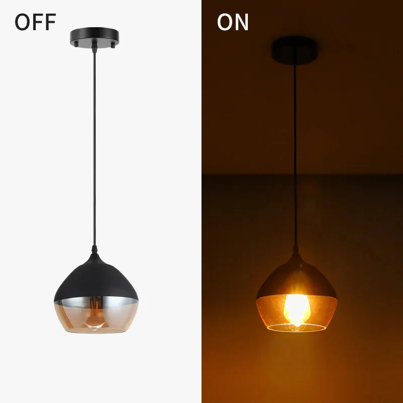 plafonnier en verre transparent et métal noir pour décoration intérieure - Image 3