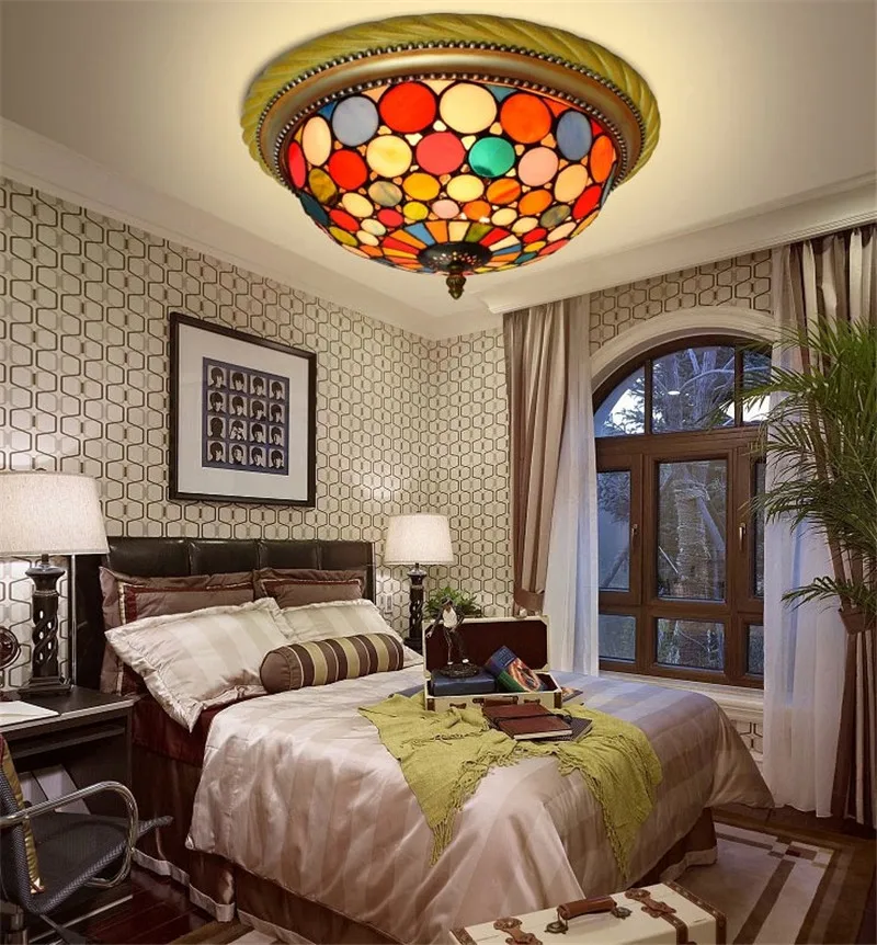 plafonnier en vitrail style méditerranéen pour extérieur et intérieur - Image 6