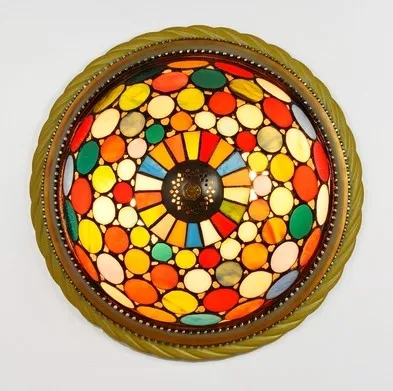 plafonnier en vitrail style méditerranéen pour extérieur et intérieur - Image 7