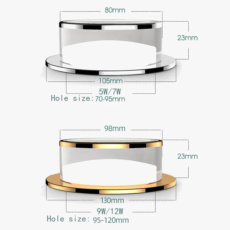 plafonnier encastré en cristal style luxueux pour éclairage LED - Image 2