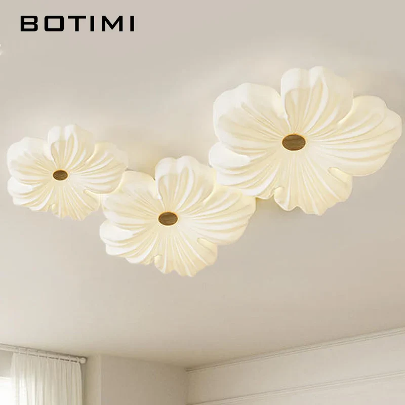 Plafonnier Fleurs Modernes Montage Surface Blanc - Image 2