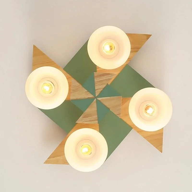 plafonnier japonais makaron en bois pour enfants moderne - Image 6