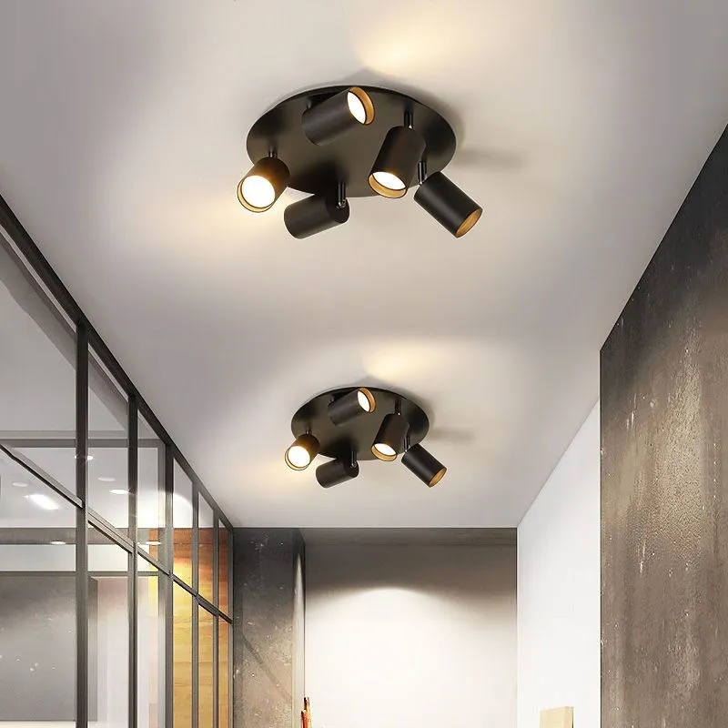 Plafonnier LED au design nordique rotatif Ă 3/5 tĂȘtes dorĂ©es - Image 2