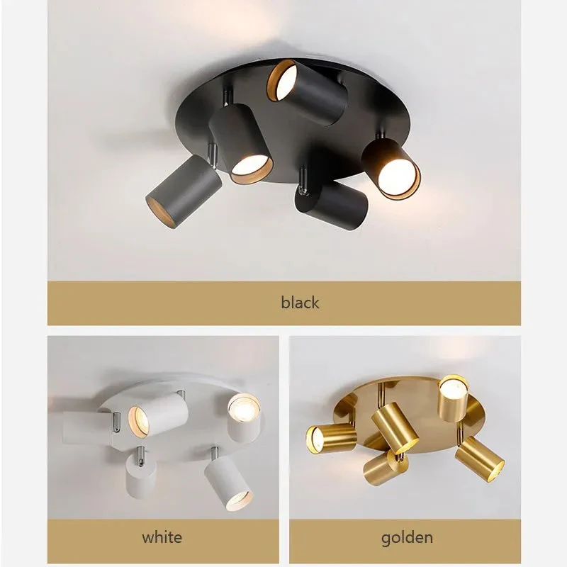 Plafonnier LED au design nordique rotatif Ă 3/5 tĂȘtes dorĂ©es - Image 4