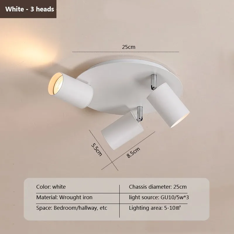 Plafonnier LED au design nordique rotatif Ă 3/5 tĂȘtes dorĂ©es - Image 7