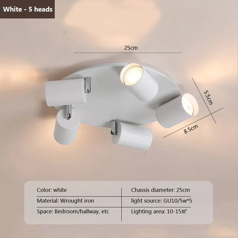Plafonnier LED au design nordique rotatif Ă 3/5 tĂȘtes dorĂ©es - Image 8