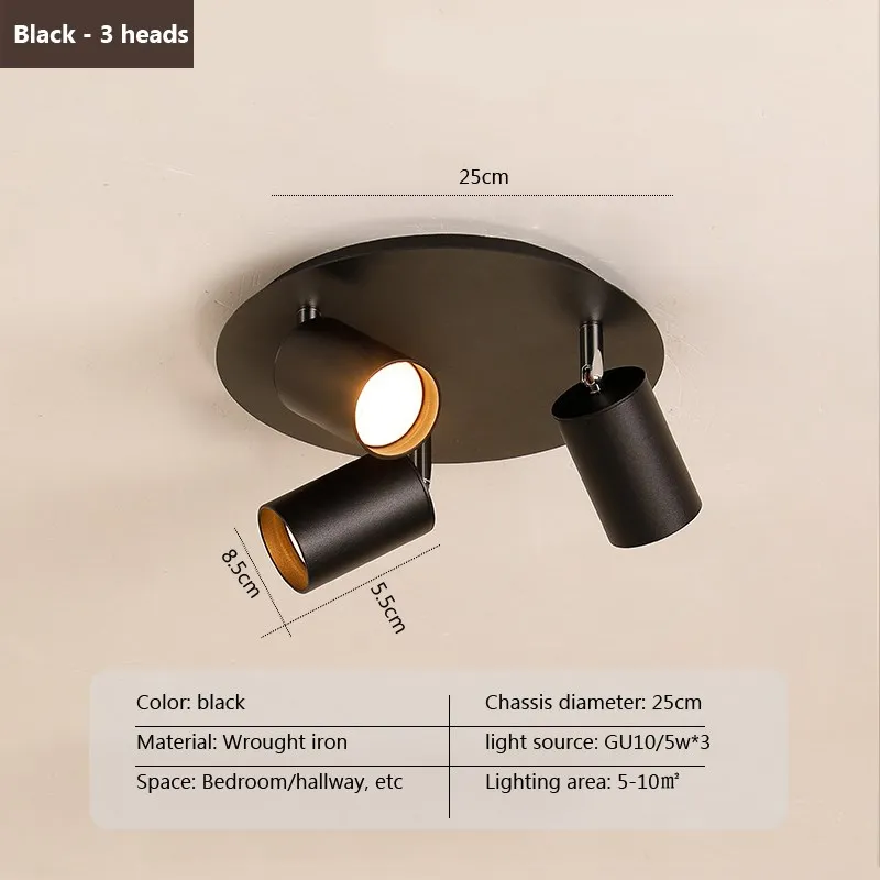 Plafonnier LED au design nordique rotatif Ă 3/5 tĂȘtes dorĂ©es - Image 9