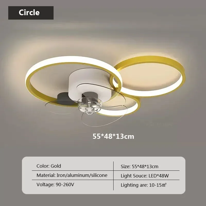 plafonnier led avec ventilateur et télécommande design moderne - Image 7