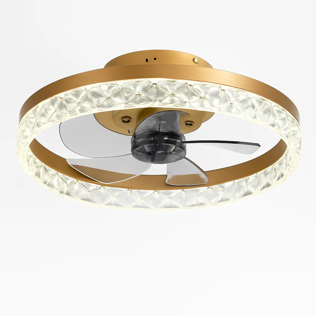 plafonnier led cristal ventilateur plafond télécommande 6 vitesses nordique - Image 10