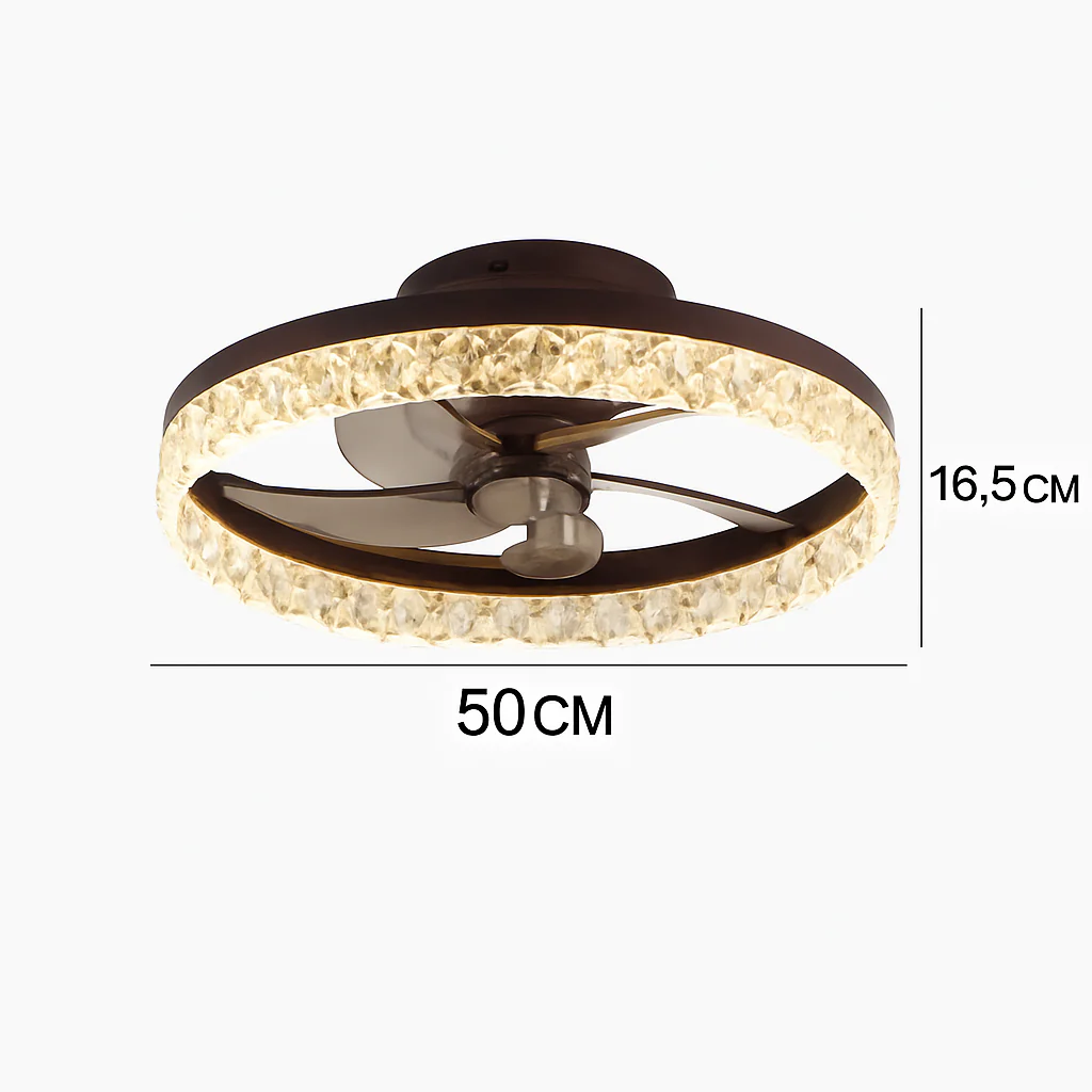 plafonnier led cristal ventilateur plafond télécommande 6 vitesses nordique - Image 6