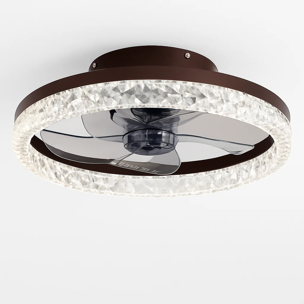 plafonnier led cristal ventilateur plafond télécommande 6 vitesses nordique - Image 7